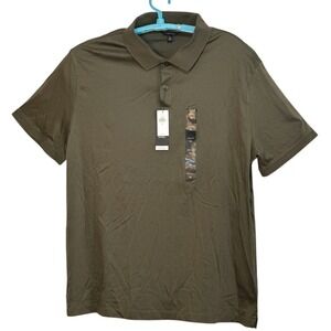 Banana Republic Luxe Touch Performance Activewear Golf Polo Shirt Olive Green XL